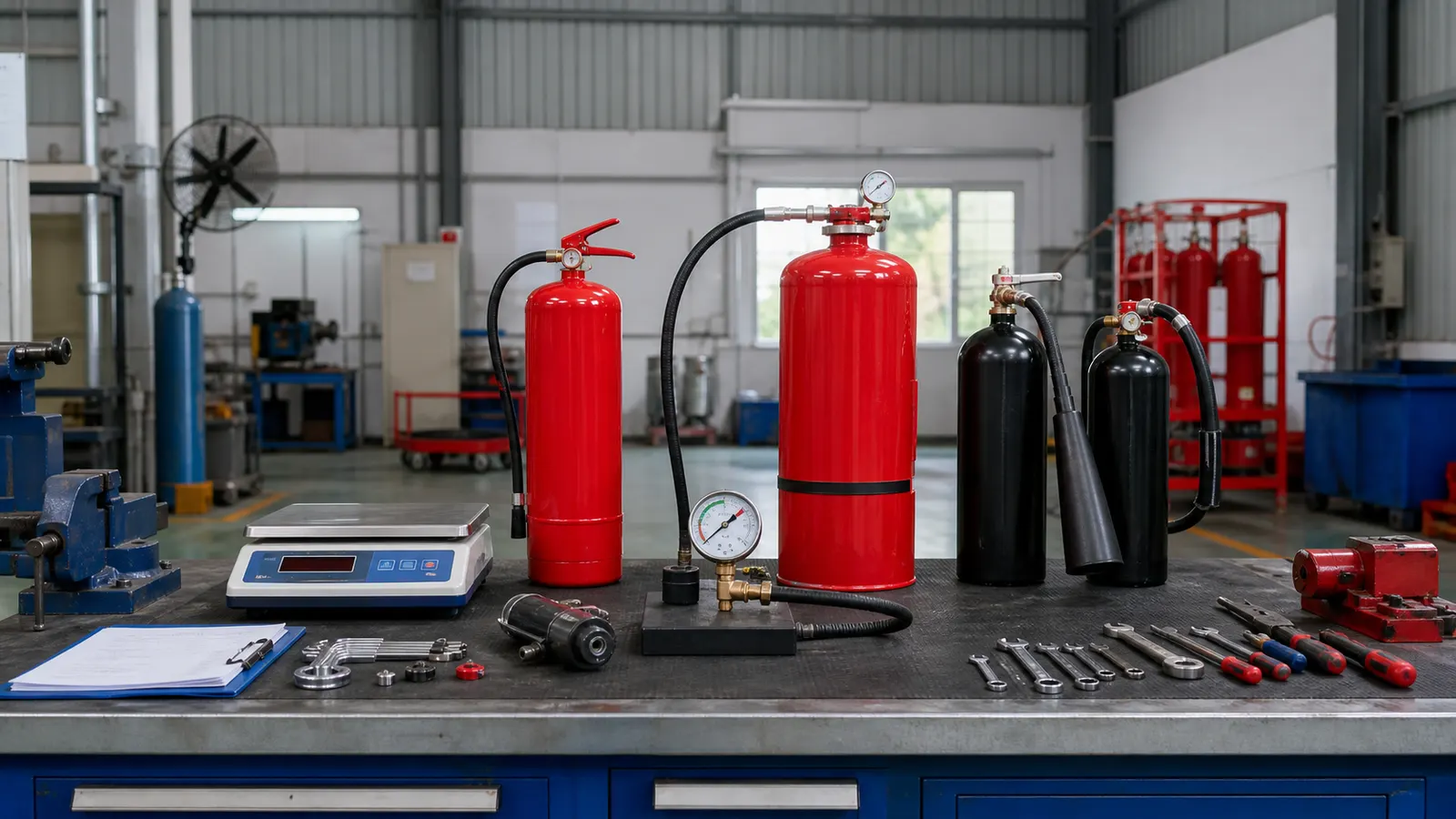Nạp sạc bình chữa cháy bột và CO2 đúng quy trình